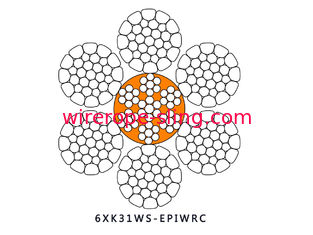 Συμπιεσμένο σχοινί 6 Χ K31WS χαλύβδινων συρμάτων - μειωμένος EPIWRC πυρήνας με τον πλαστικό πυρήνα χάλυβα εγχύσεων