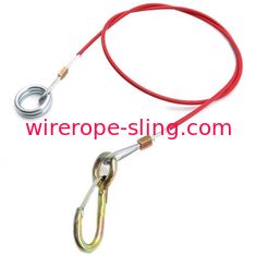 Το κόκκινο PVC έντυσε το προσαρμοσμένο σφεντόνα μήκος σχοινιών καλωδίων με τον αιφνιδιαστικό γάντζο/το Ο - δαχτυλίδι