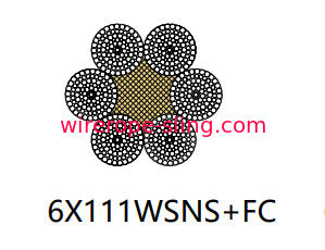 Συγκολλημένο καλώδιο αλυσιδωτών συρματόσχοινων υψηλής απόδοσης 6 X 111 Wsns Iso9001