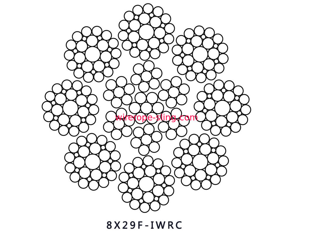 Καλώδιο χαλύβδινων συρμάτων IWRC, ανυψωτικά καλώδια 8x29Fi χάλυβα για το διπλό γερανό ακτίνων