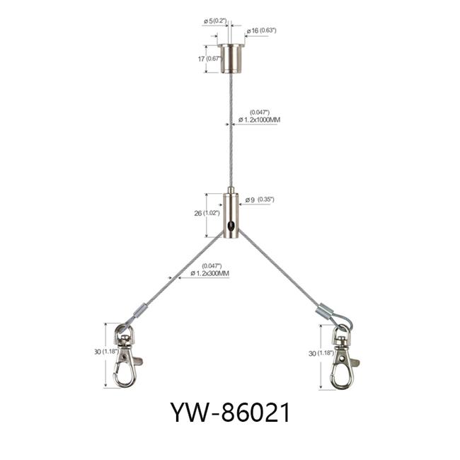 Y Type Nickel Plated Brass Αrt Cable Hanging Αnd Picture Hanging System YW86021 0