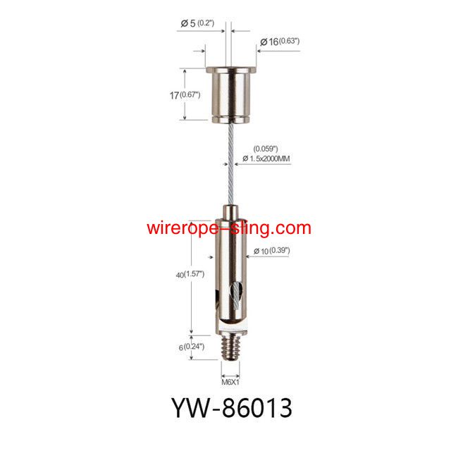 Brass Celing Cable Handing System Light Αναστολή Kit με M10 Thread YW86012