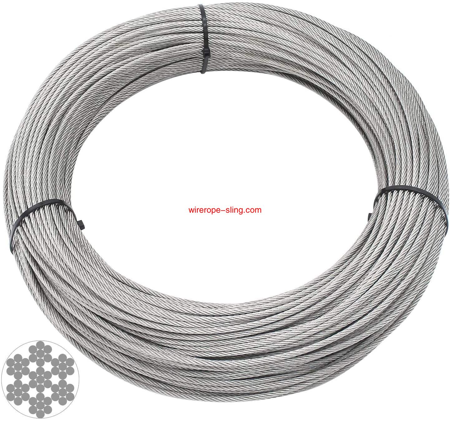 T316 Marin Grade 3mm Stainless Steel Aircraft Wire Rope Cable for Railing, Deking, Diy Balustrade, 100 Πόδια
