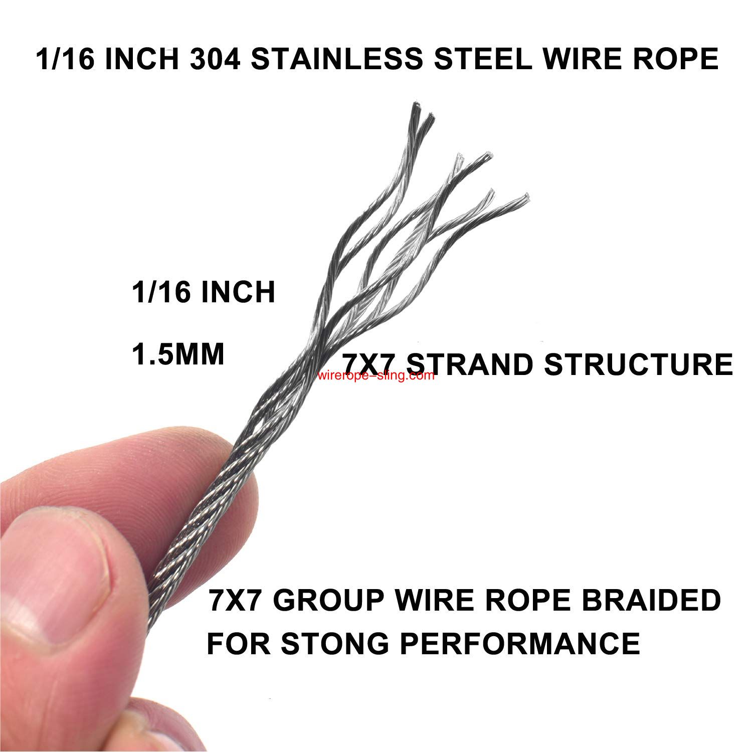 1/16 Inch Vinyl Coated Wire Rope Kit,3300 Ελαφρύ σύρμα Stainless Steel 304 Wire Rope με 50 PCS Criminum Crimping Loop και 10 PCS Clamps